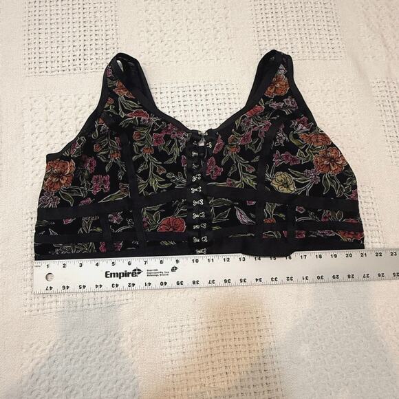 Torrid 4 Mesh Regency Punk Bustier exposed hook front bra crop top BC 2888 - Picture 2 of 9